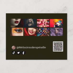 Business modern Makeup-studio&QR-kod Vykort