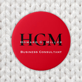 Business Modern Red Black 3 Brev Monogram-Logotyp Knapp