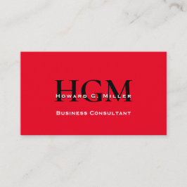 Business Modern Red Black Monogram-Logotyp Visitkort