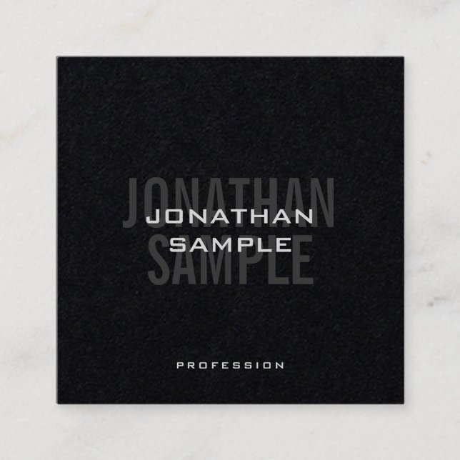 Business Modern Template Premium Black-Elegant Fyrkantigt Visitkort (Framsida)