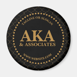 Business Monogram Logotyp Black Guld Trellis Magnet