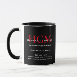 Business Monogram Logotyp Black Red White-kampanj Mugg