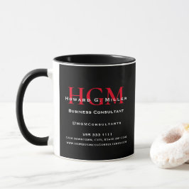 Business Monogram Logotyp Black Red White-kampanj Mugg