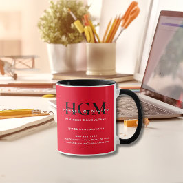 Business Monogram Logotyp Red Black White-kampanj Kaffemugg