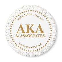 Business Monogram Logotyp White Guld Trellis