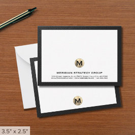 Business Monogram Note-kort Anteckningskort