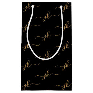 Business Monogram Script Logotyp Black Guld