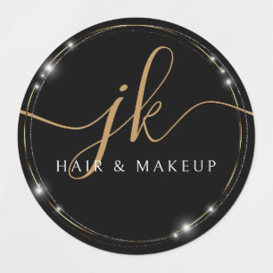 Business Monogram Script Logotyp Glam Watersecure Klistermärke