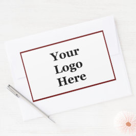 Business Mörk Red and White Your Logotyp Template Rektangulärt Klistermärke
