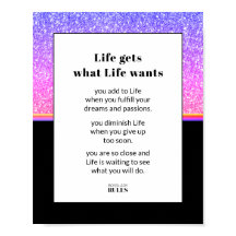 Business Motivation Rosa Blue Glitter och Black