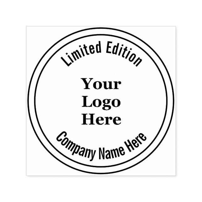Business Name Your Logo Here Limited Edition Självfärgande Stämpel (Design)