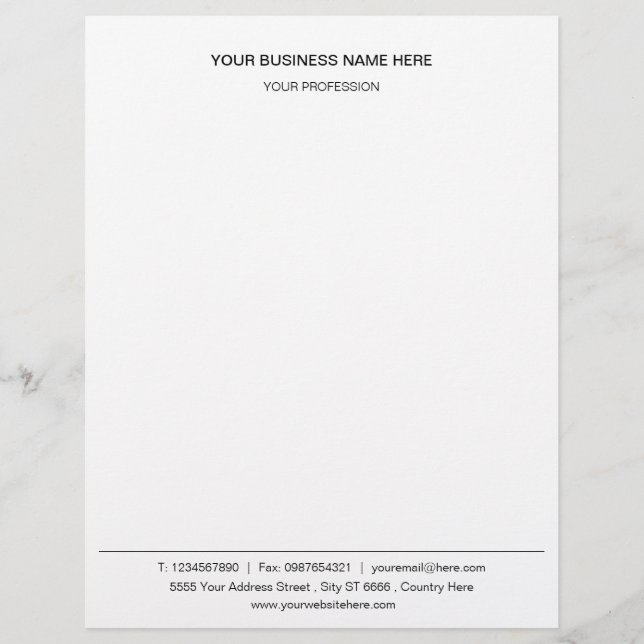 Business Namn Adress Info Office Letterhead Brevhuvud (Framsida)