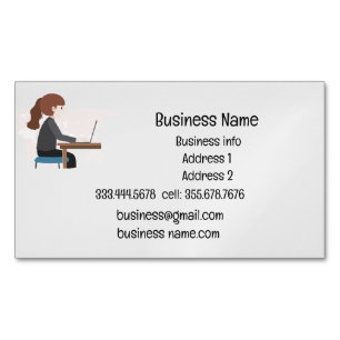 Business Namn Anpassningsbar Person på Desk Magnetiska Visitkort