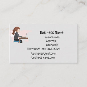 Business Namn Anpassningsbar Person på Desk Visitkort