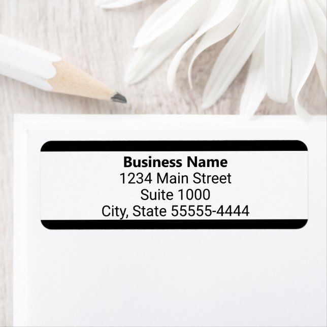 Business Namn Black and White Returadress Returadress Etikett (Insitu)