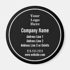 Business Namn Black White Text din Logotyp här Magnet