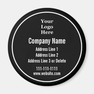 Business Namn Black White Text din Logotyp här Magnet