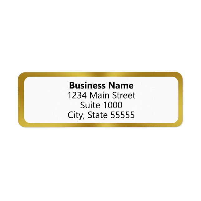 Business Namn Guld White 4 Line Returadress Returadress Etikett (Framsidan)