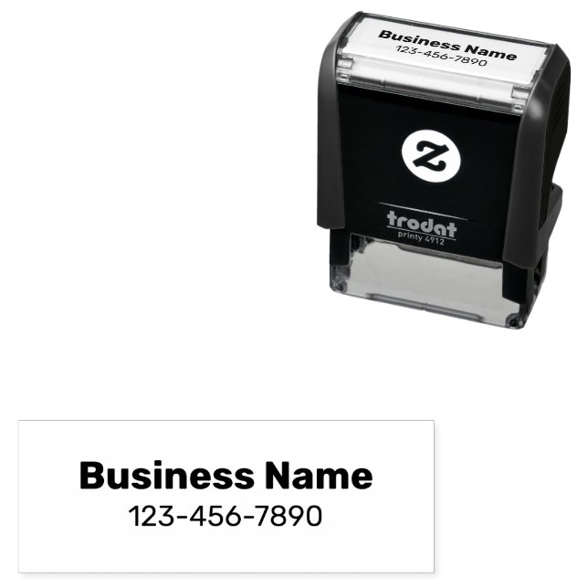 Business Namn i fet och Mobil nummermall Självfärgande Stämpel (In Situ)