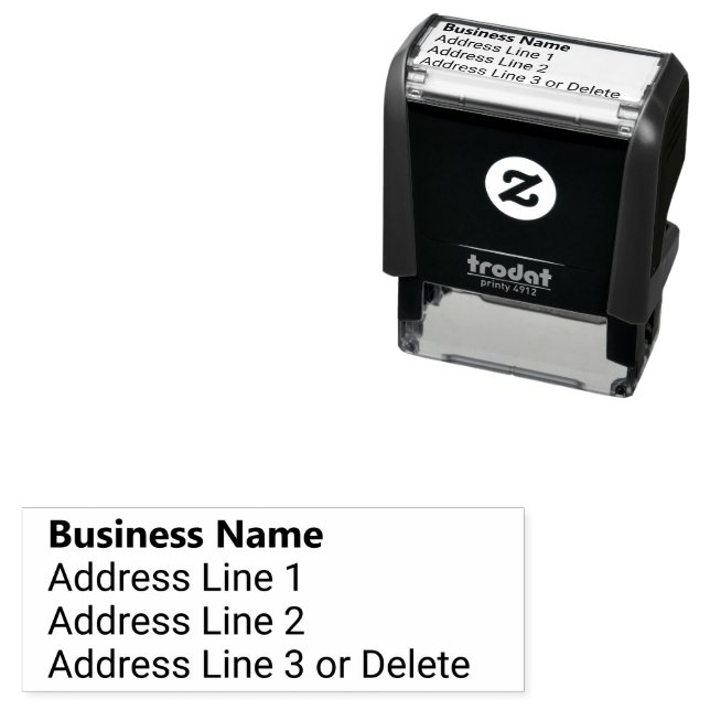 Business Namn i fetstil, Returadress Självfärgande Stämpel (In Situ)