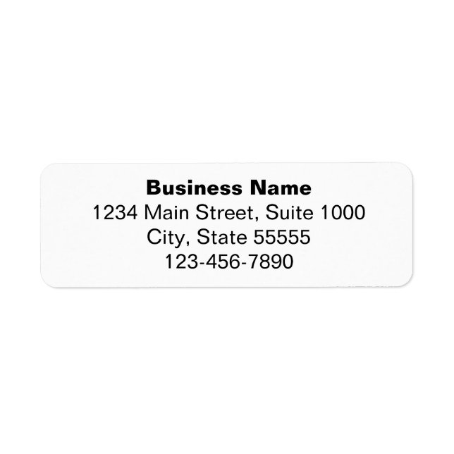Business Namn i Returadressen Fet Mobilt nummer Returadress Etikett (Framsidan)