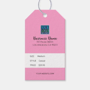 Business Namn, Logotyp Adress, Rosa Pris Märkre Presentetikett
