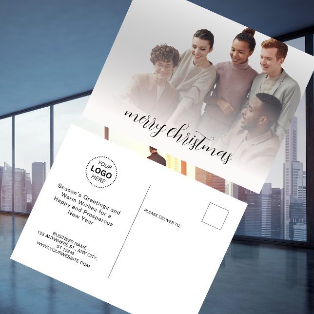 Business Namn Logotyp & Photo God jul Vykort (Skapare uppladdad)