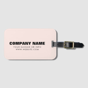 Business Namn Minimalistisk ren Rosa Bagagebricka