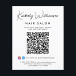 Business Namn Namnteckning skript QR-kod<br><div class="desc">Chic anpassningsbar marknadsföring-flygare för ditt företag med ditt namn i en snyggt namnteckning skript och företagstyp nedan i enkel modern typografi. Ange din webbplats adress för att skapa en QR-kod som kunder och kunder kan söka efter en lista över produkter, tjänster, timmar osv. Lägg till ditt instagram- och facebook-användar-ID så...</div>