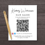 Business Namn Namnteckning skript QR-kod Flygblad<br><div class="desc">Chic anpassningsbar marknadsföring-flygare för ditt företag med ditt namn i en snyggt namnteckning skript och företagstyp nedan i enkel modern typografi. Ange din webbplats adress för att skapa en QR-kod som kunder och kunder kan söka efter en lista över produkter, tjänster, timmar osv. Lägg till ditt instagram- och facebook-användar-ID så...</div>