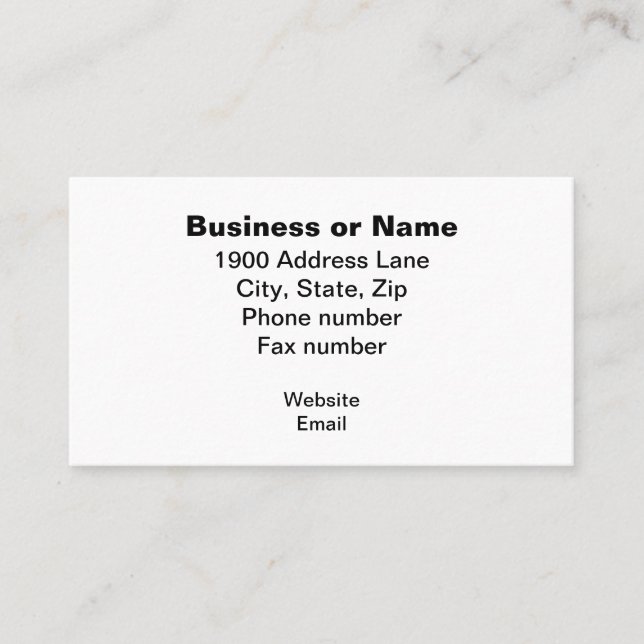 Business Namn och Information Center i Visitkort (Framsida)