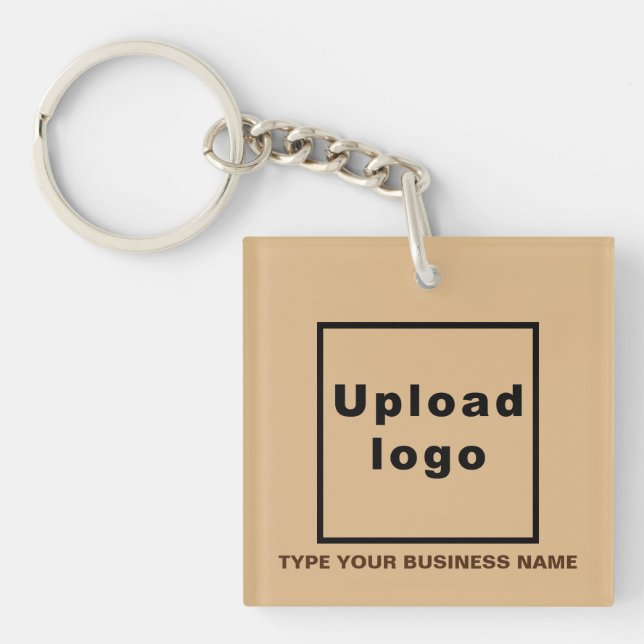 Business Namn och Logotyp Light Brown Square Acryl (Framsidan)