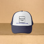 Business Namn och Logotyp Navy and White Truckerke Keps<br><div class="desc">Truckerkeps som du kan anpassa för att sätta ditt företag i namn. Du kan ge ge det som en gåva till dina kunder. Du kan också inkludera den i ditt material från marknadsföring för att marknadsföra ditt företag eller i dina marknadsföringsprodukter för att marknadsföra ditt varumärke namn. Truckerkeps med ditt...</div>