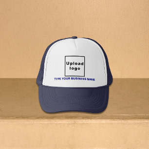 Business Namn och Logotyp Navy and White Truckerke Keps