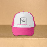 Business Namn och Logotyp on Rosa and White Keps<br><div class="desc">Truckerkeps som du kan anpassa för att sätta ditt företag i namn. Du kan ge ge det som en gåva till dina kunder. Du kan också inkludera den i ditt material från marknadsföring för att marknadsföra ditt företag eller i dina marknadsföringsprodukter för att marknadsföra ditt varumärke namn. Truckerkeps med ditt...</div>