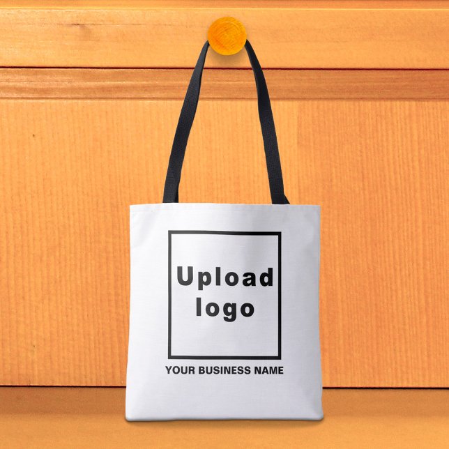 Business Namn och Logotyp on White Tote Bag Tygkasse (White tote bag with your business name and logo)