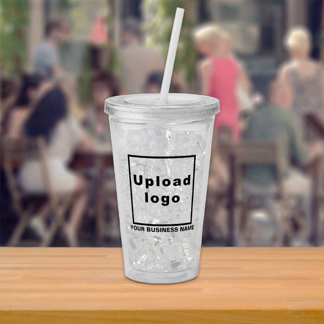 Business Namn och Logotyp på akrylisk tumlare Take Away Mugg (Build brand name awareness. Your business name and logo on acrylic tumbler.)