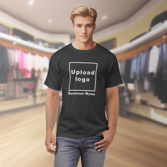 Business Namn och Logotyp på Black T-Shirt (Black t-shirt with your business name and logo on model)