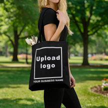 Business Namn och Logotyp på Black Tote Bag