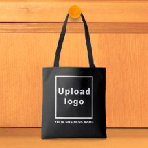 Business Namn och Logotyp på Black Tote Bag