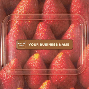 Business Namn och Logotyp på Brown Slim Adhesive Klistermärke