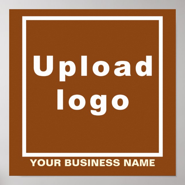 Business Namn och Logotyp på Brown Square Poster (Framsidan)