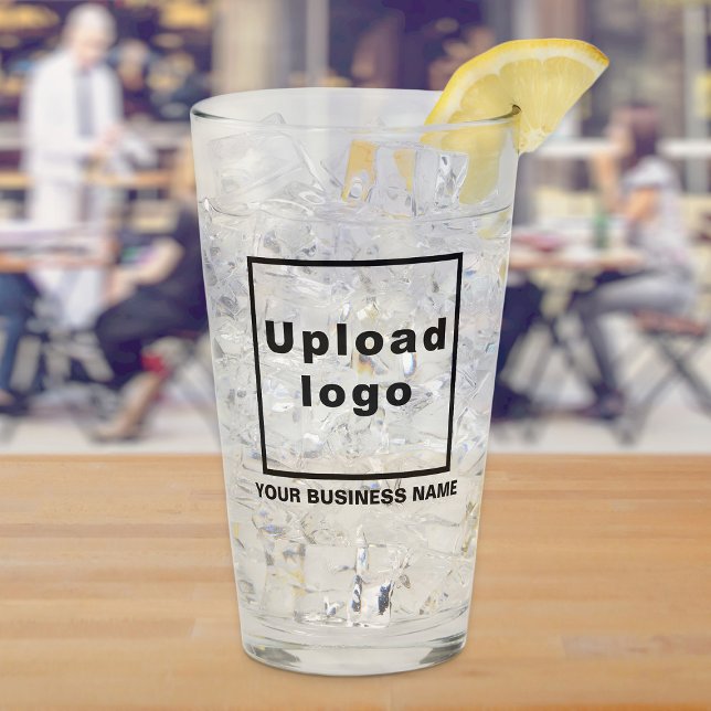 Business Namn och Logotyp på Glass Kopp (Build brand name awareness. Your business name and logo on glass cup.)