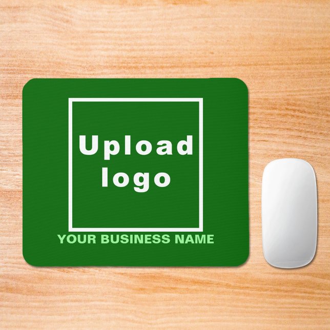 Business Namn och Logotyp på Grönt Mouse Pad Musmatta (Build brand name awareness. Your business name and logo on green mousepad.)