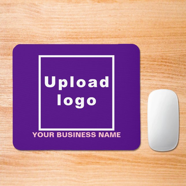 Business Namn och Logotyp på Lila Mouse Pad Musmatta (Build brand name awareness. Your business name and logo on purple mousepad.)