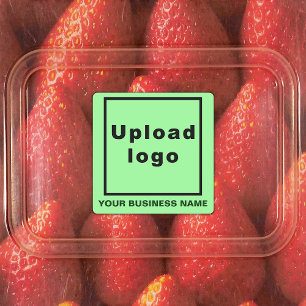 Business Namn och Logotyp på Ljust grönt torget Klistermärke