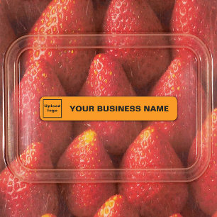 Business Namn och Logotyp på Orange Färg Slim Klistermärke