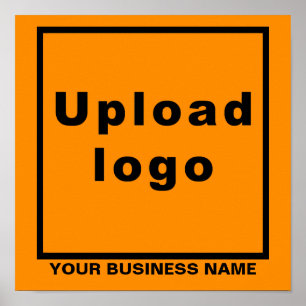 Business Namn och Logotyp på Orange Färg Square Poster