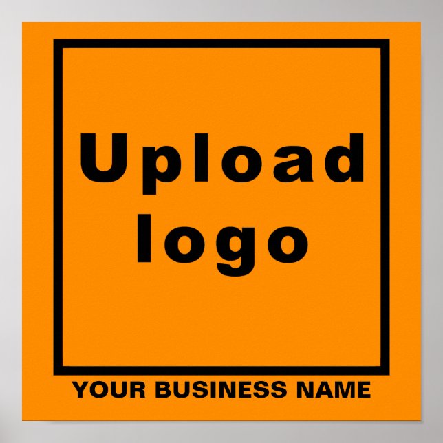 Business Namn och Logotyp på Orange Färg Square Poster (Framsidan)