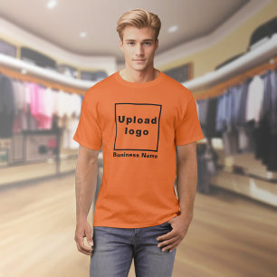 Business Namn och Logotyp på Orange T-Shirt